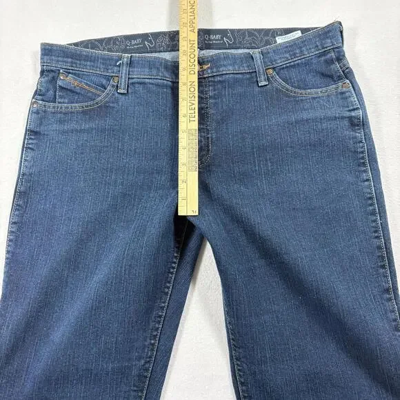 Wrangler Q-Baby Womens Jeans Size 15/16x34 Blue Denim Mid Rise Stretch Bootcut - Picture 11 of 13